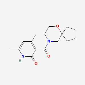 4,6-dimethyl-3-(6-oxa-9-azaspiro[4.5]decane-9-carbonyl)-1H-pyridin-2-one