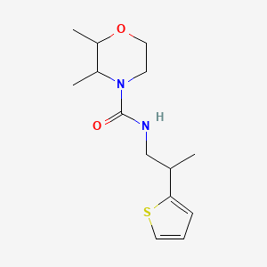 molecular formula C14H22N2O2S B7624639 2,3-dimethyl-N-(2-thiophen-2-ylpropyl)morpholine-4-carboxamide 