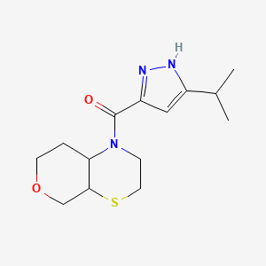 molecular formula C14H21N3O2S B7624715 3,4a,5,7,8,8a-hexahydro-2H-pyrano[3,4-b][1,4]thiazin-1-yl-(5-propan-2-yl-1H-pyrazol-3-yl)methanone 