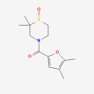 molecular formula C13H19NO3S B7624763 (4,5-Dimethylfuran-2-yl)-(2,2-dimethyl-1-oxo-1,4-thiazinan-4-yl)methanone 