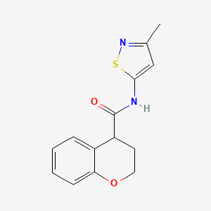 molecular formula C14H14N2O2S B7624777 N-(3-methyl-1,2-thiazol-5-yl)-3,4-dihydro-2H-chromene-4-carboxamide 