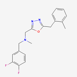 molecular formula C19H19F2N3O B7624787 1-(3,4-difluorophenyl)-N-methyl-N-[[5-[(2-methylphenyl)methyl]-1,3,4-oxadiazol-2-yl]methyl]methanamine 