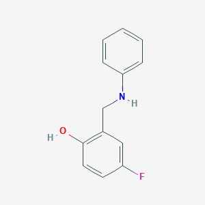 molecular formula C13H12FNO B7624830 2-(Anilinomethyl)-4-fluorophenol 