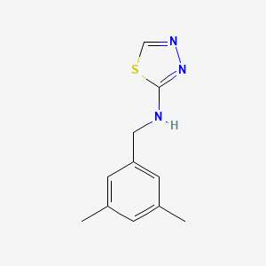 molecular formula C11H13N3S B7624848 N-[(3,5-dimethylphenyl)methyl]-1,3,4-thiadiazol-2-amine 