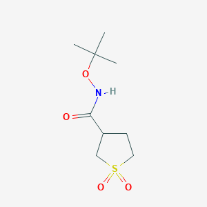 molecular formula C9H17NO4S B7624880 N-[(2-methylpropan-2-yl)oxy]-1,1-dioxothiolane-3-carboxamide 