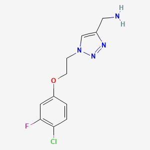 [1-[2-(4-Chloro-3-fluorophenoxy)ethyl]triazol-4-yl]methanamine