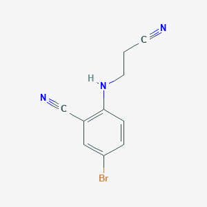 molecular formula C10H8BrN3 B7624966 5-Bromo-2-(2-cyanoethylamino)benzonitrile 