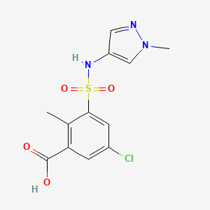 5-Chloro-2-methyl-3-[(1-methylpyrazol-4-yl)sulfamoyl]benzoic acid