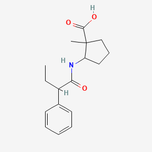 molecular formula C17H23NO3 B7625006 1-Methyl-2-(2-phenylbutanoylamino)cyclopentane-1-carboxylic acid 