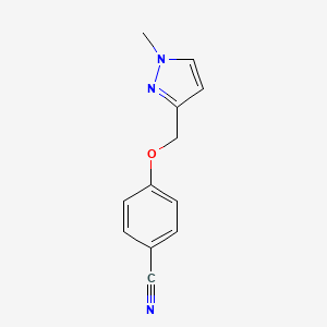 molecular formula C12H11N3O B7625033 4-[(1-Methylpyrazol-3-yl)methoxy]benzonitrile 