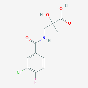 molecular formula C11H11ClFNO4 B7625119 3-[(3-Chloro-4-fluorobenzoyl)amino]-2-hydroxy-2-methylpropanoic acid 