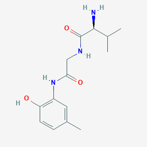 molecular formula C14H21N3O3 B7625142 (2S)-2-amino-N-[2-(2-hydroxy-5-methylanilino)-2-oxoethyl]-3-methylbutanamide 