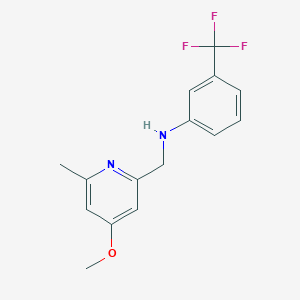 molecular formula C15H15F3N2O B7625152 N-[(4-methoxy-6-methylpyridin-2-yl)methyl]-3-(trifluoromethyl)aniline 