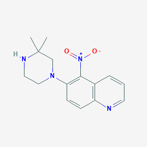 molecular formula C15H18N4O2 B7625164 6-(3,3-Dimethylpiperazin-1-yl)-5-nitroquinoline 