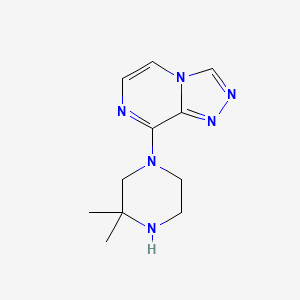 molecular formula C11H16N6 B7625177 8-(3,3-Dimethylpiperazin-1-yl)-[1,2,4]triazolo[4,3-a]pyrazine 