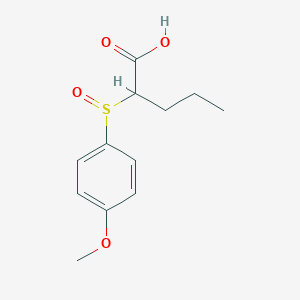 molecular formula C12H16O4S B7625213 2-(4-Methoxyphenyl)sulfinylpentanoic acid 