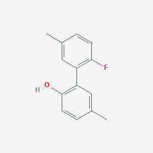 molecular formula C14H13FO B7625336 2-(2-Fluoro-5-methylphenyl)-4-methylphenol 