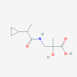 molecular formula C10H17NO4 B7625376 3-(2-Cyclopropylpropanoylamino)-2-hydroxy-2-methylpropanoic acid 