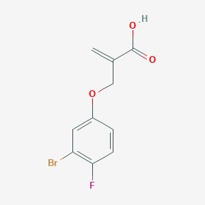 molecular formula C10H8BrFO3 B7625456 2-[(3-Bromo-4-fluorophenoxy)methyl]prop-2-enoic acid 