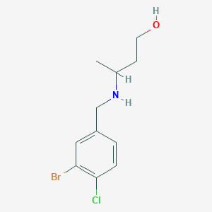 molecular formula C11H15BrClNO B7625468 3-[(3-Bromo-4-chlorophenyl)methylamino]butan-1-ol 