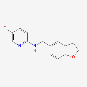 molecular formula C14H13FN2O B7625481 N-(2,3-dihydro-1-benzofuran-5-ylmethyl)-5-fluoropyridin-2-amine 