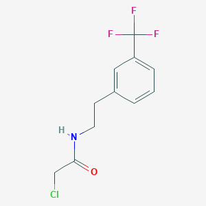 molecular formula C11H11ClF3NO B7625503 2-Chloro-N-(3-(trifluoromethyl)phenethyl)acetamide 