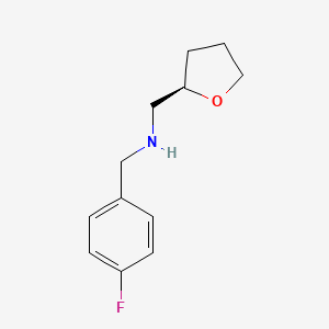 1-(4-fluorophenyl)-~{N}-[[(2~{R})-oxolan-2-yl]methyl]methanamine