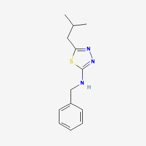 molecular formula C13H17N3S B7625553 N-benzyl-5-(2-methylpropyl)-1,3,4-thiadiazol-2-amine 