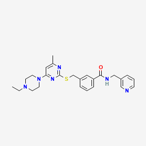 molecular formula C25H30N6OS B7625563 3-({[4-(4-ethylpiperazino)-6-methyl-2-pyrimidinyl]sulfanyl}methyl)-N-(3-pyridylmethyl)benzamide 