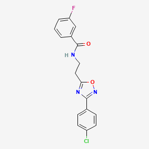 N~1~-{2-[3-(4-chlorophenyl)-1,2,4-oxadiazol-5-yl]ethyl}-3-fluorobenzamide