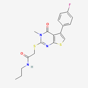 2-[5-(4-fluorophenyl)-3-methyl-4-oxothieno[2,3-d]pyrimidin-2-yl]sulfanyl-N-propylacetamide