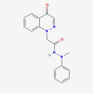 molecular formula C17H16N4O2 B7625608 N'-methyl-2-(4-oxocinnolin-1-yl)-N'-phenylacetohydrazide 