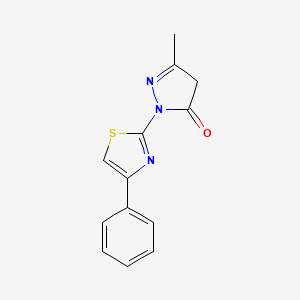 molecular formula C13H11N3OS B7625625 3-methyl-1-(4-phenylthiazol-2-yl)-1H-pyrazol-5(4H)-one 