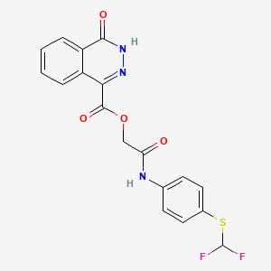 [2-[4-(difluoromethylsulfanyl)anilino]-2-oxoethyl] 4-oxo-3H-phthalazine-1-carboxylate