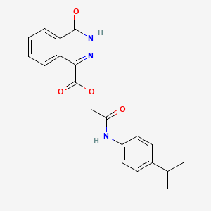 molecular formula C20H19N3O4 B7625789 [2-oxo-2-(4-propan-2-ylanilino)ethyl] 4-oxo-3H-phthalazine-1-carboxylate 