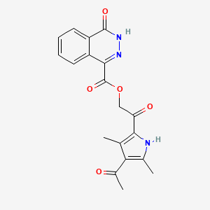 molecular formula C19H17N3O5 B7625809 [2-(4-acetyl-3,5-dimethyl-1H-pyrrol-2-yl)-2-oxoethyl] 4-oxo-3H-phthalazine-1-carboxylate 