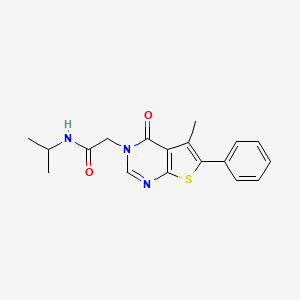 2-(5-methyl-4-oxo-6-phenylthieno[2,3-d]pyrimidin-3-yl)-N-propan-2-ylacetamide