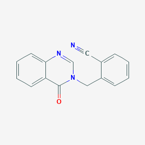 molecular formula C16H11N3O B7625829 2-[(4-Oxoquinazolin-3-yl)methyl]benzonitrile 