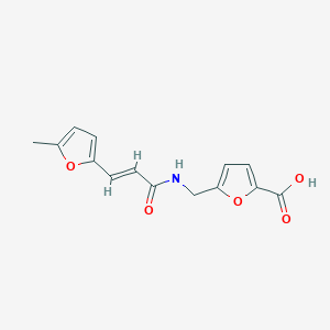 molecular formula C14H13NO5 B7625912 5-[[[(E)-3-(5-methylfuran-2-yl)prop-2-enoyl]amino]methyl]furan-2-carboxylic acid 