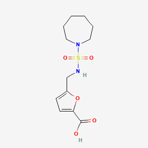 molecular formula C12H18N2O5S B7625917 5-[(Azepan-1-ylsulfonylamino)methyl]furan-2-carboxylic acid 