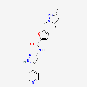 5-[(3,5-dimethylpyrazol-1-yl)methyl]-N-(5-pyridin-4-yl-1H-pyrazol-3-yl)furan-2-carboxamide