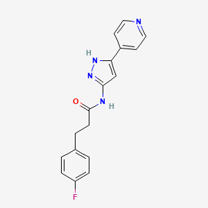 3-(4-fluorophenyl)-N-(5-pyridin-4-yl-1H-pyrazol-3-yl)propanamide