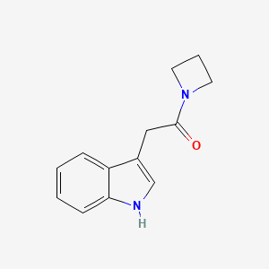 molecular formula C13H14N2O B7625940 1-(azetidin-1-yl)-2-(1H-indol-3-yl)ethanone 