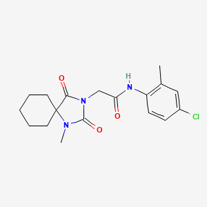 molecular formula C18H22ClN3O3 B7625955 N-(4-chloro-2-methylphenyl)-2-(1-methyl-2,4-dioxo-1,3-diazaspiro[4.5]decan-3-yl)acetamide 