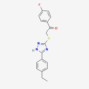 molecular formula C18H16FN3OS B7625996 2-[[5-(4-ethylphenyl)-1H-1,2,4-triazol-3-yl]sulfanyl]-1-(4-fluorophenyl)ethanone 