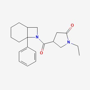 molecular formula C20H26N2O2 B7626021 1-Ethyl-4-(6-phenyl-7-azabicyclo[4.2.0]octane-7-carbonyl)pyrrolidin-2-one 