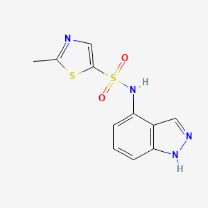 molecular formula C11H10N4O2S2 B7626026 N-(1H-indazol-4-yl)-2-methyl-1,3-thiazole-5-sulfonamide 