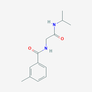 molecular formula C13H18N2O2 B7626058 3-methyl-N-[2-oxo-2-(propan-2-ylamino)ethyl]benzamide 