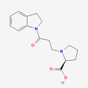 (2S)-1-[3-(2,3-dihydroindol-1-yl)-3-oxopropyl]pyrrolidine-2-carboxylic acid