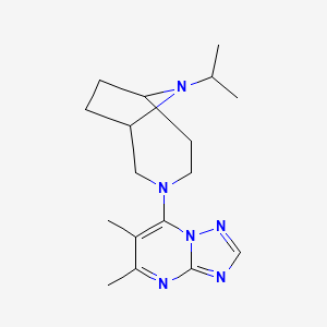 molecular formula C17H26N6 B7626067 5,6-Dimethyl-7-(9-propan-2-yl-3,9-diazabicyclo[4.2.1]nonan-3-yl)-[1,2,4]triazolo[1,5-a]pyrimidine 